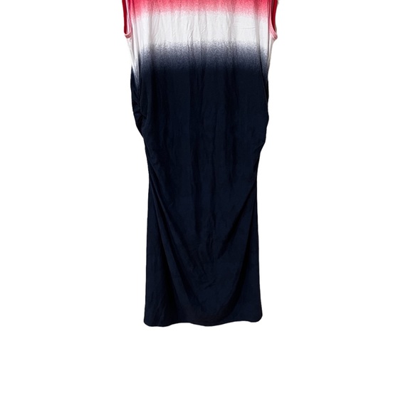 Tommy Hilfiger Ombre Red White Blue Rushed Sides Midi Maternity Dress NWOT (L) - Picture 5 of 8